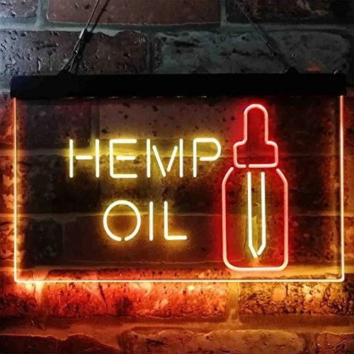 Hemp Oil Dual LED Neon Light Sign